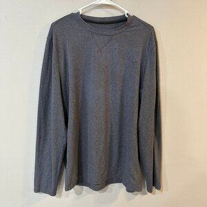 Free County Long Sleeve Thermal Gray Crewneck T-Shirt Men's Size Large